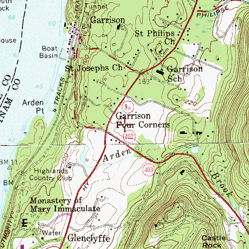 Topographic Map of Alice Curtis Desmond and Hamilton Fish Library, NY