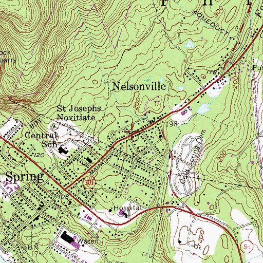 Topographic Map of Nelsonville Village Hall, NY