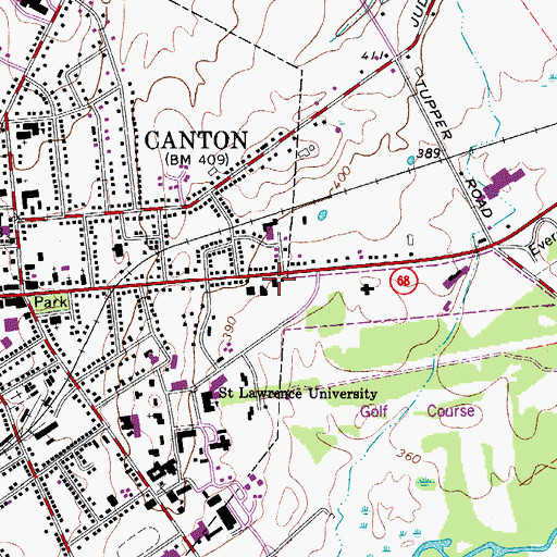 Topographic Map of Calvary Baptist Church, NY