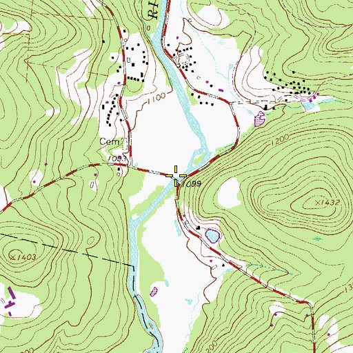 Topographic Map of Neversink River Bridge, NY