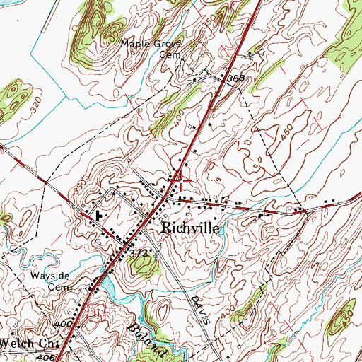 Topographic Map of Richville Post Office, NY