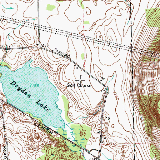 Topographic Map of Dryden Lake Golf Club, NY