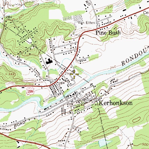 Topographic Map of Kerhonkson Post Office, NY
