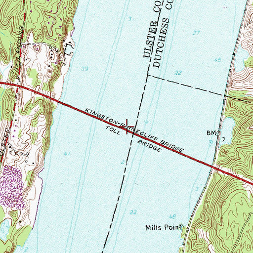 Topographic Map of Hudson River Bridge, NY