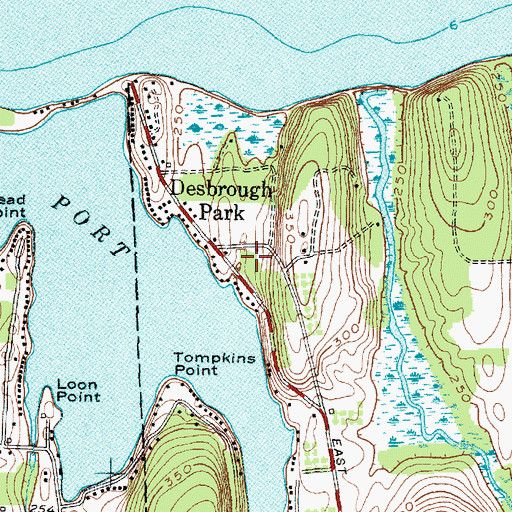 Topographic Map of Port Bay Recreational Vehicle Park and Campground, NY