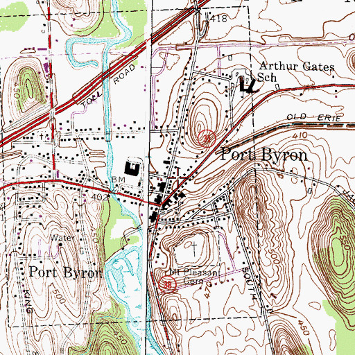 Topographic Map of Port Byron Post Office, NY