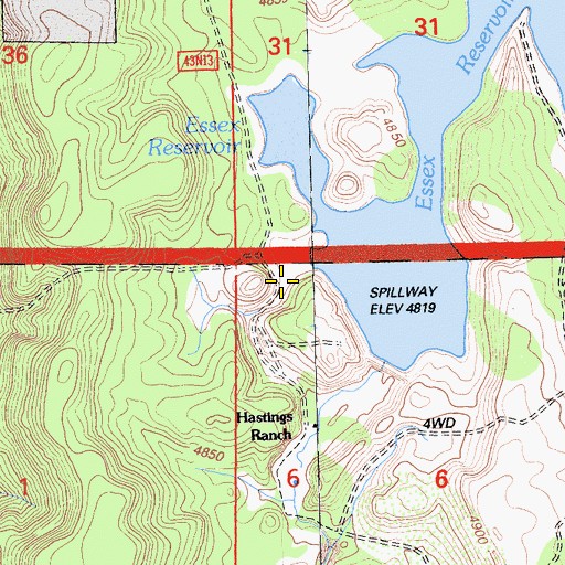 Topographic Map of Essex Reservoir, CA