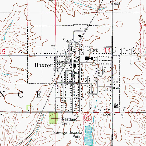 Topographic Map of Baxter Rescue Unit, IA