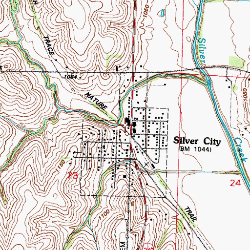 Topographic Map of Silver City Ambulance Service, IA