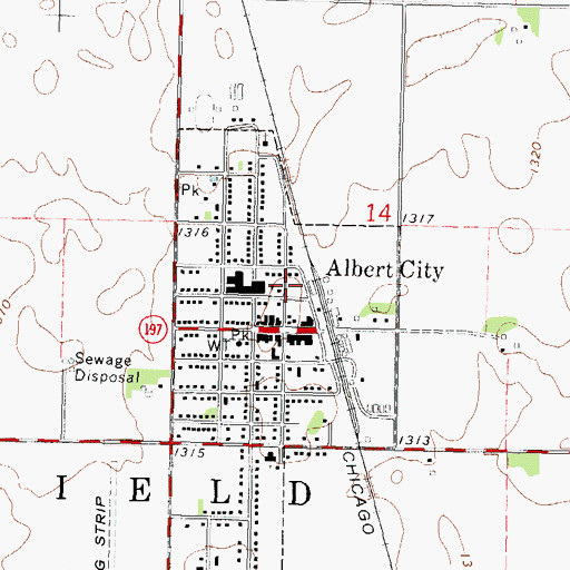 Topographic Map of Buena Vista County Ambulance Albert City, IA