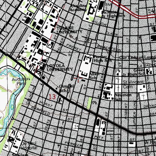 Topographic Map of Uptown Learning Center, LA