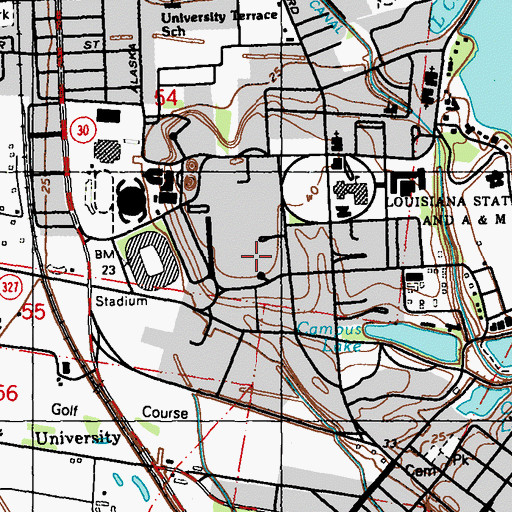 Topographic Map of Louisiana State University Forensic Anthropology and Computer Enhancement Services Laboratory, LA