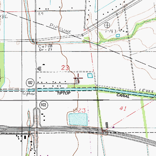 Topographic Map of Academy Mobile Village, LA