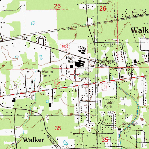 Topographic Map of Big D Mobile Home Park, LA