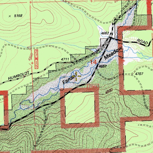 Topographic Map of Fanani Meadow, CA
