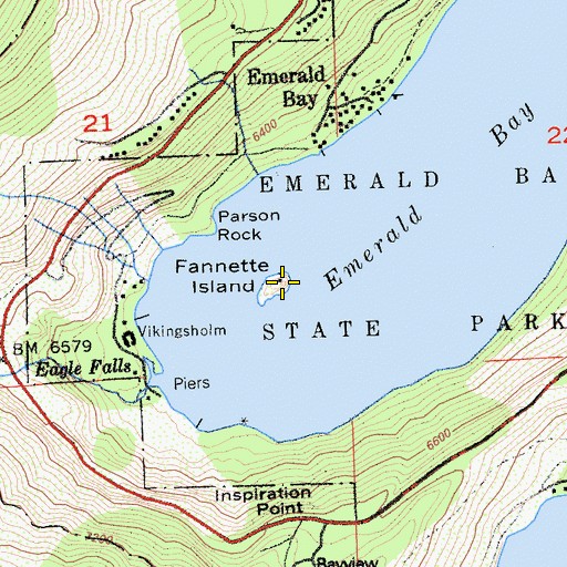 Topographic Map of Fannette Island, CA