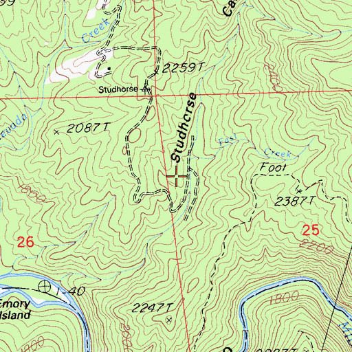 Topographic Map of Fast Creek, CA