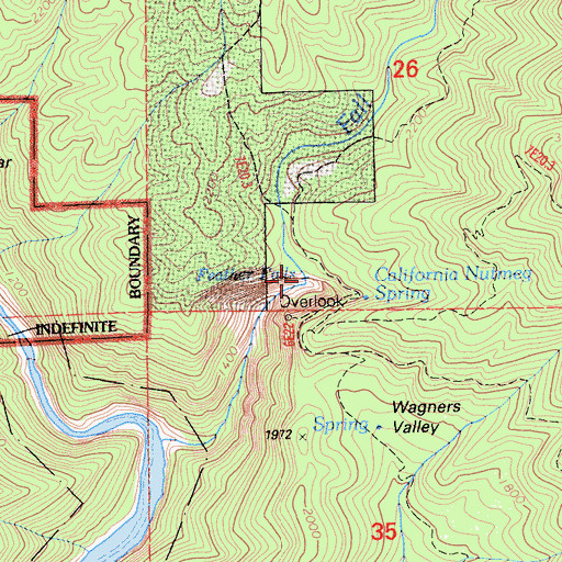 Topographic Map of Feather Falls, CA