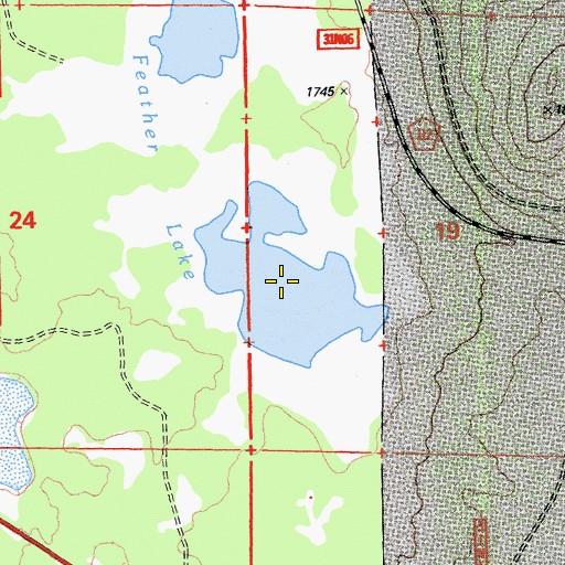 Topographic Map of Feather Lake, CA