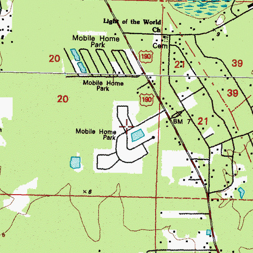 Topographic Map of Northshore Mobile Home Park, LA