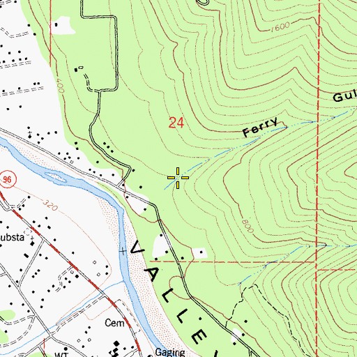 Topographic Map of Ferry Gulch, CA
