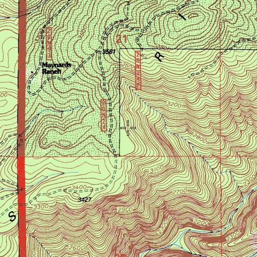 Topographic Map of Fields Ridge, CA