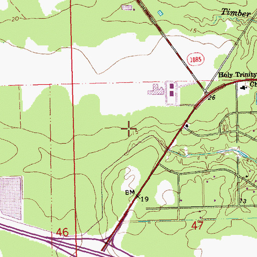 Topographic Map of MMO Greenbrier Hospital, LA