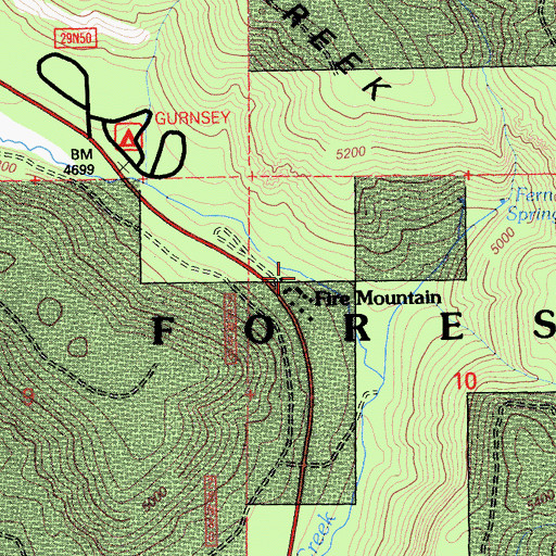 Topographic Map of Fire Mountain, CA