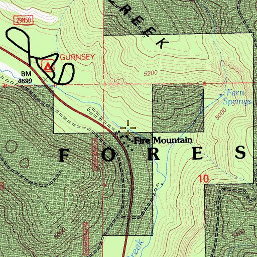 Topographic Map of Fire Mountain, CA