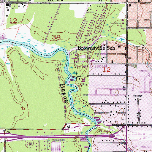 Topographic Map of Bowtie Marina, LA