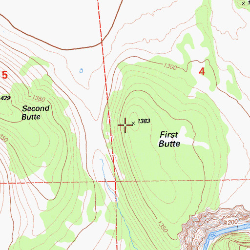 Topographic Map of First Butte, CA