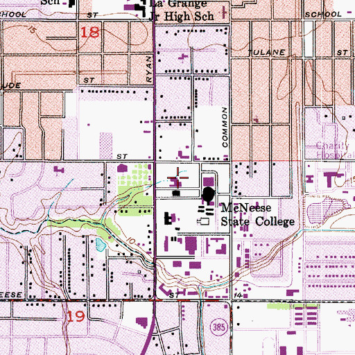 Topographic Map of McNeese State University Squires Auditorium, LA