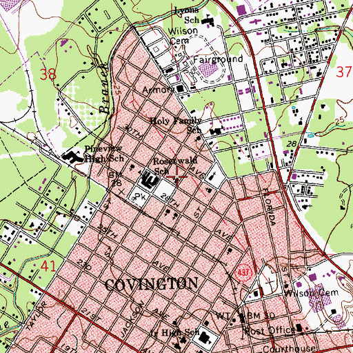 Topographic Map of Bethel Reform Methodist Church, LA