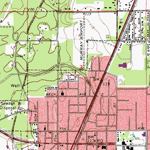Topographic Map of Christ Church, LA