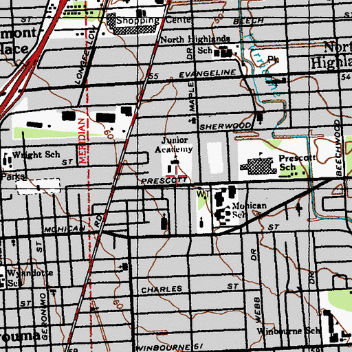 Topographic Map of Cornerstone International Church, LA