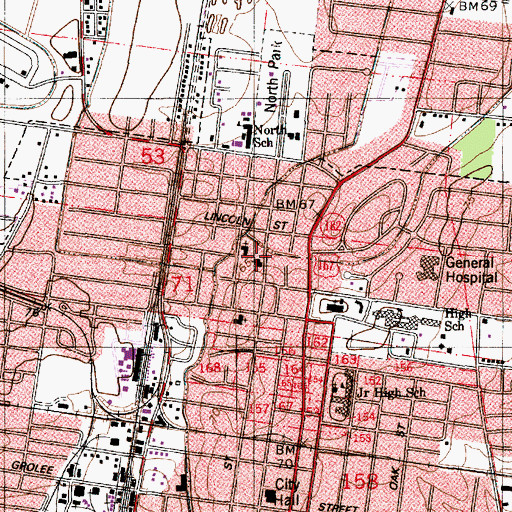 Topographic Map of Emmanuel Church of God in Christ, LA