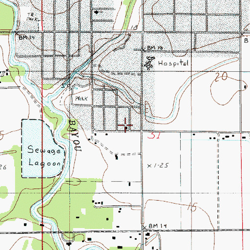 Topographic Map of First Assembly of God Church, LA