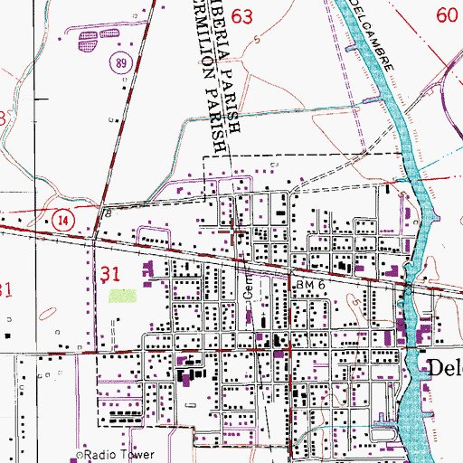 Topographic Map of First Baptist Church, LA