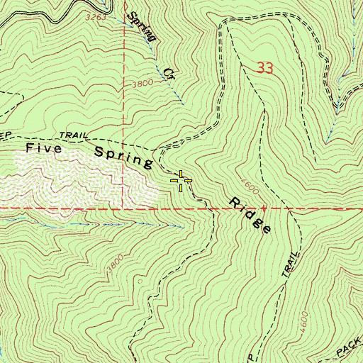 Topographic Map of Five Spring Ridge, CA