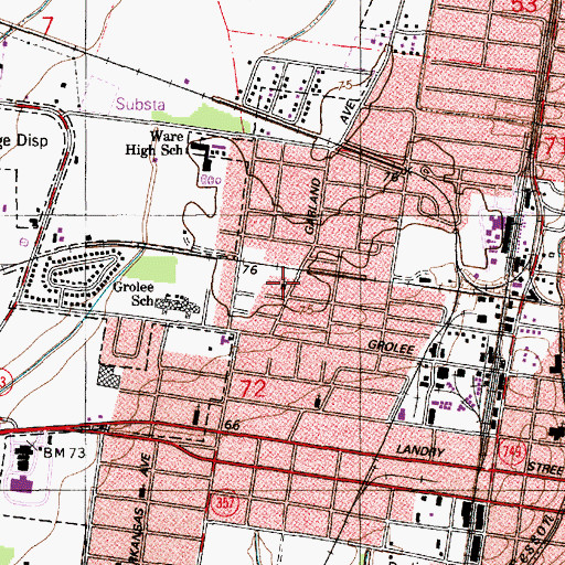 Topographic Map of Greater New Hope Baptist Church, LA