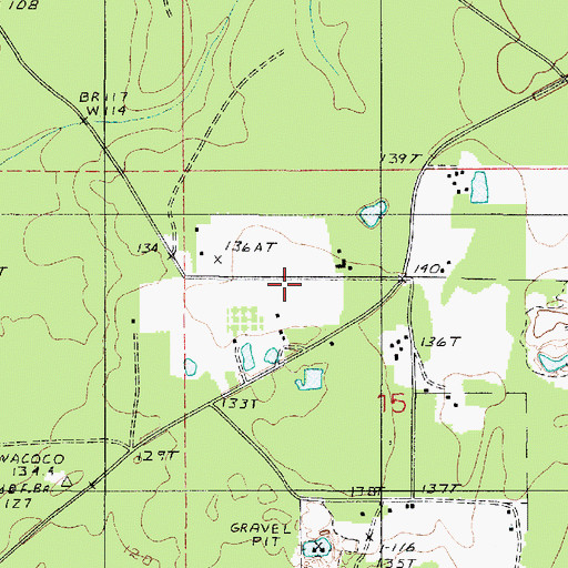 Topographic Map of Hilltop Baptist Church, LA