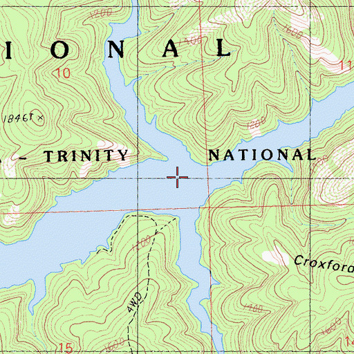 Topographic Map of Flat Creek, CA