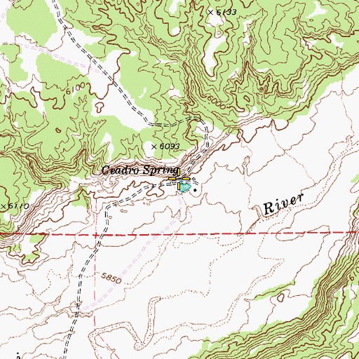 Topographic Map of Ceadro Spring, AZ
