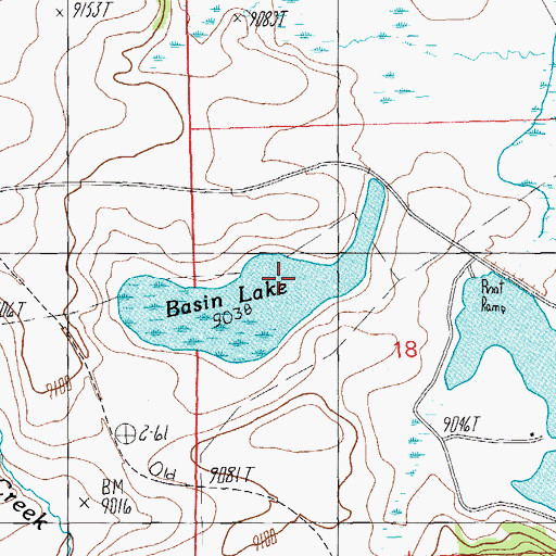 Topographic Map of Basin Lake, AZ