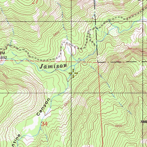 Topographic Map of Florentine Canyon, CA