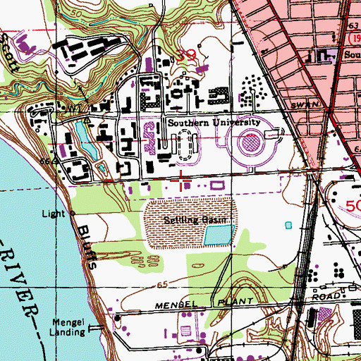 Topographic Map of Louisiana State University Baptist Center, LA