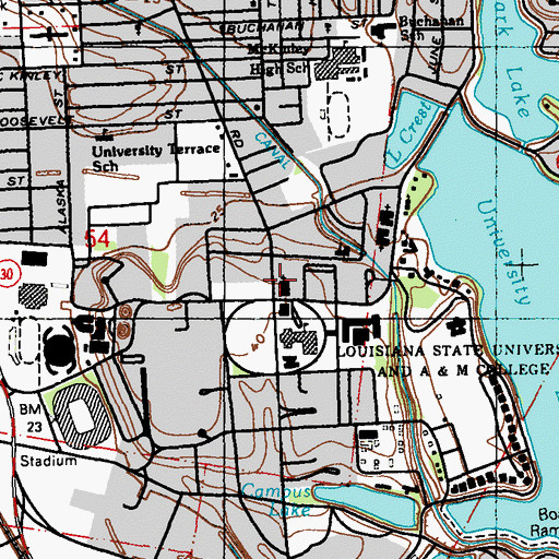Topographic Map of Louisiana State University Catholic Student Center, LA