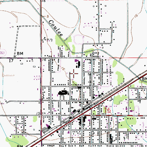 Topographic Map of Morningstar Baptist Church, LA