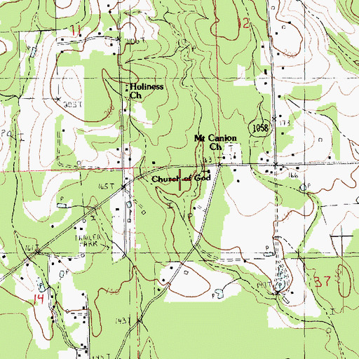 Topographic Map of Mount Canaan Missionary Baptist Church, LA