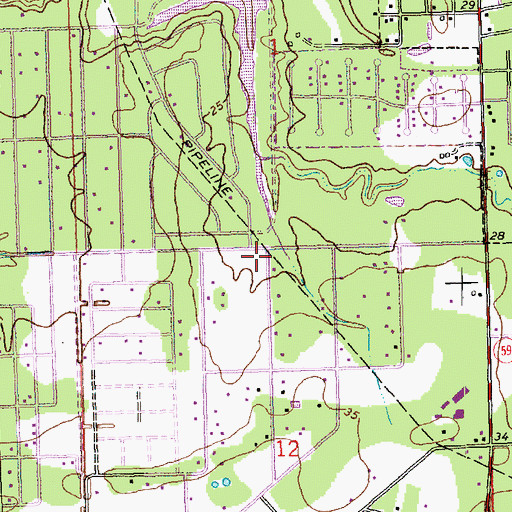 Topographic Map of Riverside United Pentecostal Church, LA